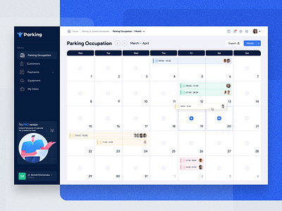 Calendar Parking UI Design calendar design graphic design interface ui ui design uiux ux ux design web