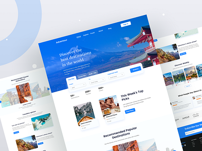 Travel Landing Page Design dribbble figma landing page mobile app mobile app design travel app design travel landing page ui design ui header ui ux ui ux design uiux design web landing page webdesign