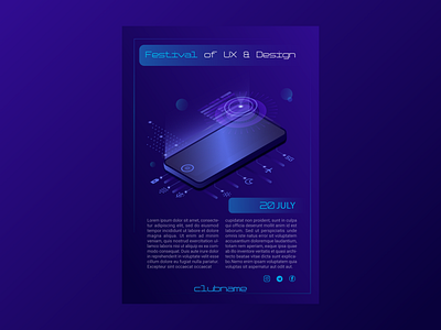 Flyer for the festival "UX&Design" adobeillustrator design festival flyer graphic design illustration typography ui ux uxdesign vector