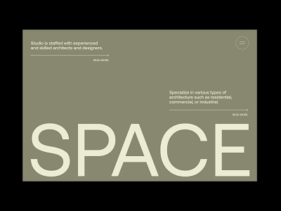 SPACE architecture green layout minimal modern space studio typography