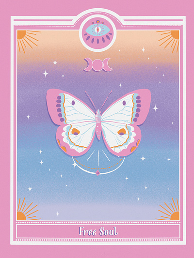 Free Soul Poster 2d art artprint butterfly illustration magic pink poster poster illustration procreate tarot cards illustration