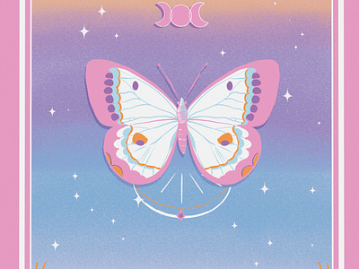 Free Soul Poster 2d art artprint butterfly illustration magic pink poster poster illustration procreate tarot cards illustration
