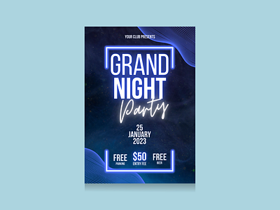 Party flyer design flyer graphic design illustration night party
