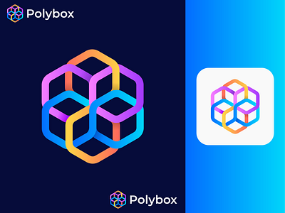 Polybox Modern Logo Design Concept abstract logo brand identity colorful logo company logo creative logo gradient logo graphic design illustration logo design modern logo polybox logo polygon logo ui