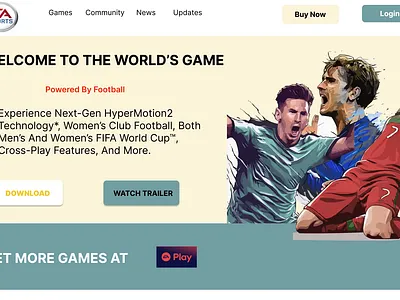 LANDING PAGE OF FIFA FAME app graphic design illustration ui