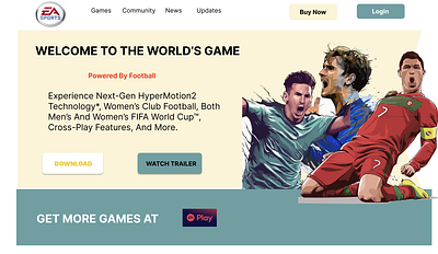 LANDING PAGE OF FIFA FAME app graphic design illustration ui