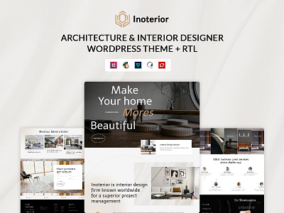 Inoterior - Architecture & Interior Designer WordPress Theme+RTL business ecommerce design elementor html illustration interior responsive responsive design template templates woocommerce wordpress development wordpress theme