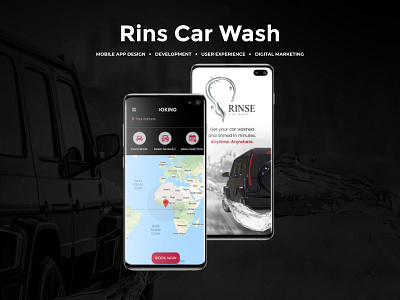 Rins Car Wash | Mobile App design | User experience branding graphic design logo design mobile app design mobile app development web development