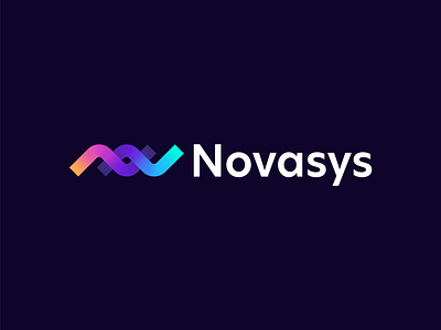 Novasys | Logo design ai artificial intelligence branding design digital fintech flow gradient identity identity branding illustration line logo logo design logo design branding logotype robot saas tech