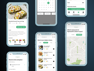 Mediana - Restaurant App design app food drink food delivery restaurant ui ux