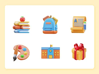 education 3d icon school bag