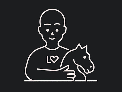 All you need is L chess happy horse illustration knight lineart love moves person pictogram stroke symbol
