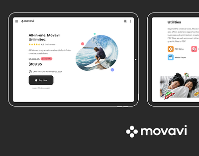 Movavi | Website redesign design landing product ui ux