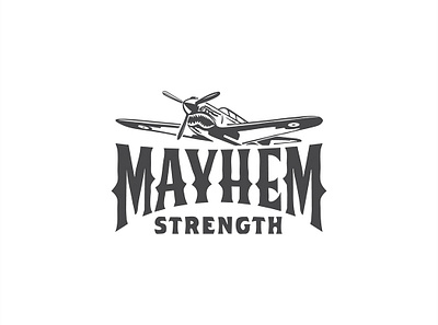 Mayhem Strength abstract art blackandwhitr branding design digitalart graphic design illustration logo logodesign oldschool vector