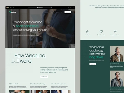 Wearlinq - Landing Page Redesign animation cardio cardiologist care doctor ecg ehealth health healthcare heart disease homepage landing page medical medicine minimal mobile app ui ux website website design