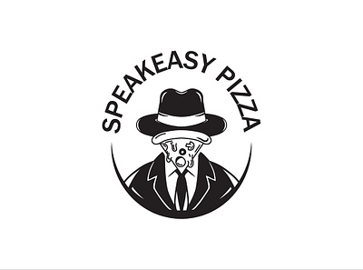 SPEAKEASY PIZZA art blackandwhite branding design digitalart graphic design illustration logo logodesign oldschool pizza vector