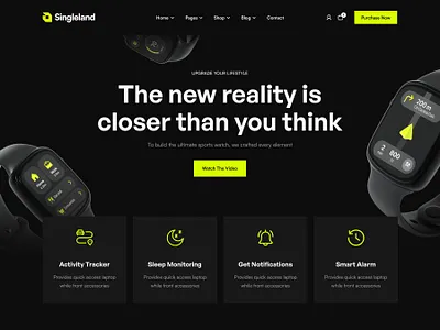 Smart Watch - Product Landing Page black website dark mode ecom website ecommerce landing page landing page design product page smart watch ui uiux ux web design website design wordpress