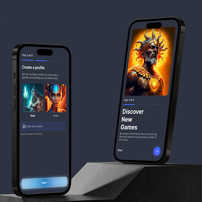 Create profile screens for a gaming app design gameapp gamedesign games gameui gaming ui uiux web3games