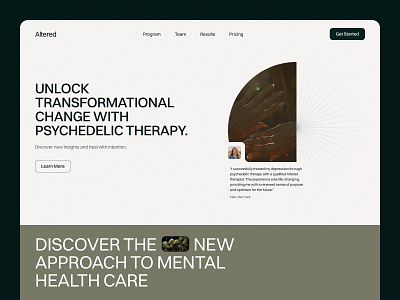 Altered - Visual Exploration health tech landing page medicine mental health product design startup ui design web design webflow website