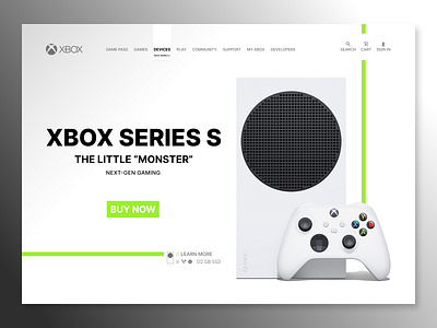 (Re)design hero section - XBOX SERIES S branding color console design figma gaming graphic design hero section typography ui ux vector website xbox