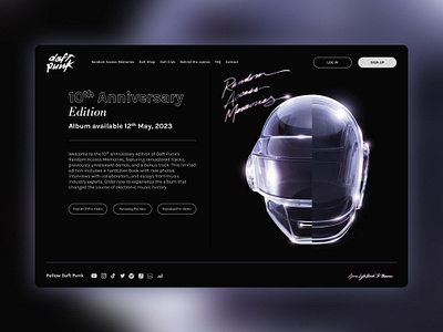 Daily UI #003 - Landing page daft punk dailyui interface landing page ui ui design webdesign