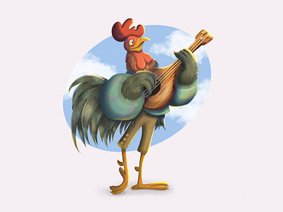 Oo-De-Lally animation character character design design illustration rooster