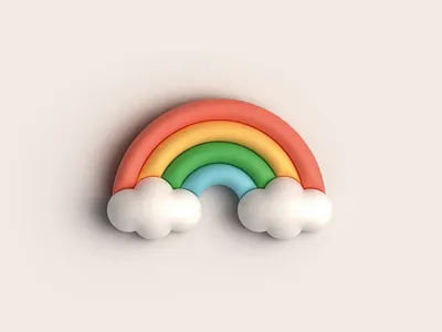 3D - Rainbow 3d 3d rainbow cute graphic design illustration illustrator inflate materials rainbow ui