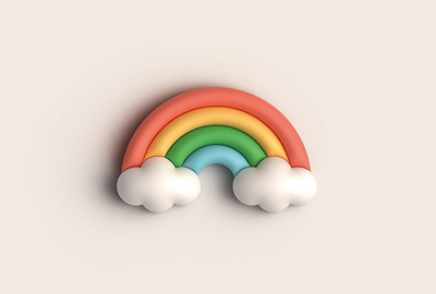 3D - Rainbow 3d 3d rainbow cute graphic design illustration illustrator inflate materials rainbow ui