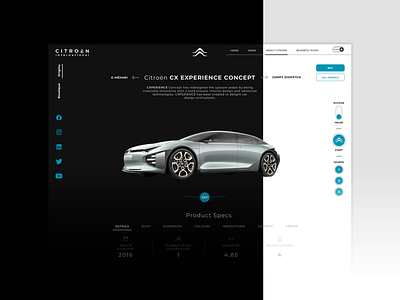 Citroën rebranding concept UI branding car cc citroen cognitive creators design future rebranding ui user interface