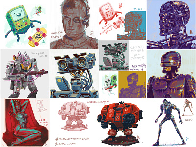 March Of Robots '23 [digital painting] android art character concept art cyborg design digital art digital painting drawing editorial illustration march of robots painting pakowacz robot sketch sketching stylized