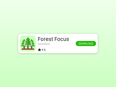 DailyUI #074 Download App app daily ui daily ui 074 dailyui dailyui 074 dailyui 74 day 074 download download app focus forest gradient green rating ui