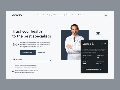 Health Landing Page Design 💊 bold booking clean design doctor health healthcare ui ux web web design