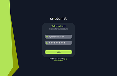 criptonist branding figma login ui ux website