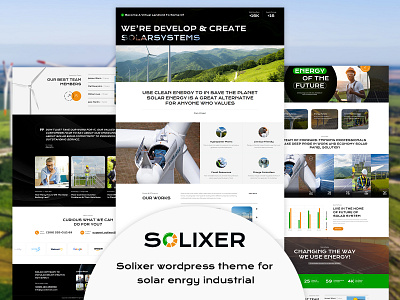 Solixer - Ecology & Solar Energy WordPress Theme responsive design web templates wind turbines manufacturing wordpress theme