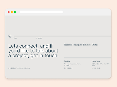 Contact Section - Design Exploration architect arhcitectural form brand identity branding conrtcution firm product design ui uiux