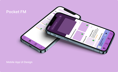 Pocket FM mobile app UI design figma mobileapp mobileappuidesign pocketfm uiux