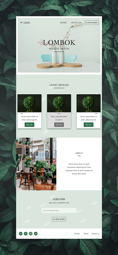 Plant Store Home page figma ui web design