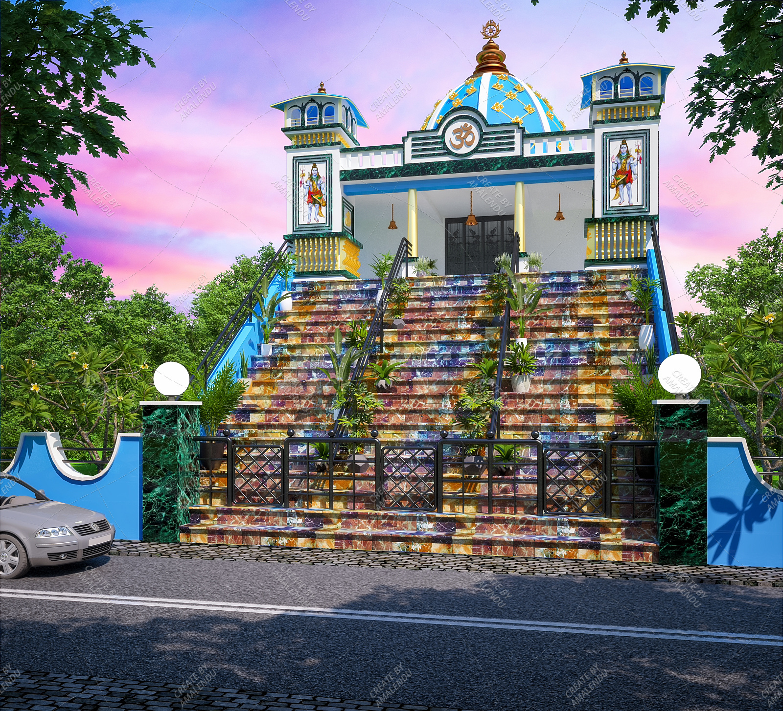 Example of Shiva Temple 3d