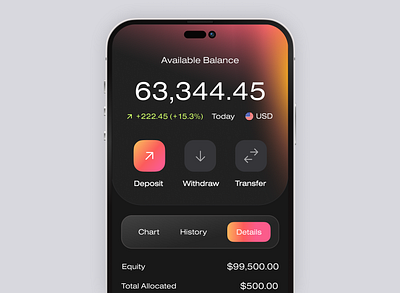 Trading Wallet (Mobile UI Concept) app balance branding mobile ui