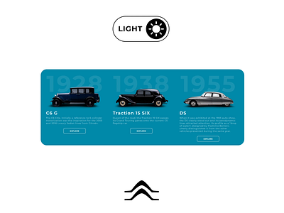 Citroën rebranding UI switch animation branding cars cc citroen cogni cognitive creators dark ui design light ui ui user interface