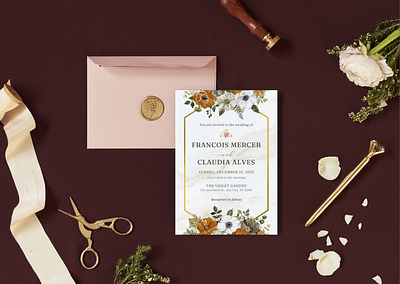 Watercolor Floral Wedding Invitation branding canva canvatemplate design design graphic v graphic design logo motion graphics