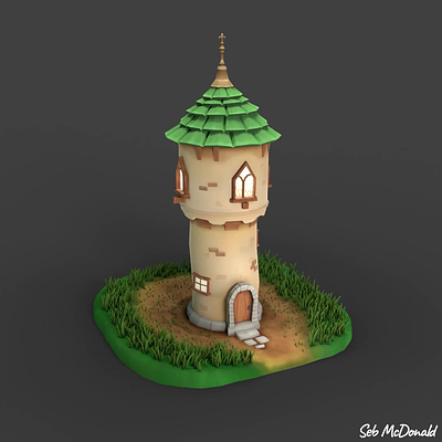 002 Tower 3d blender building game art game asset game model low poly sebmcd south wales tower wizard