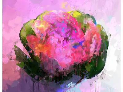 Brush Petal illustration. flower illustration