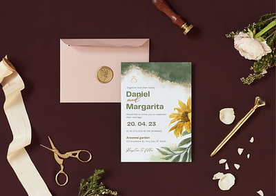 Modern Elegant Floral Wedding Invitation branding canva canvatemplate design design graphic v graphic design logo