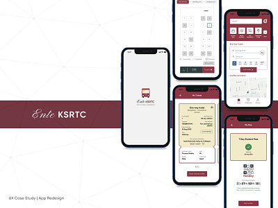 Ente KSRTC App - Redesign app case study design design thinking figma ksrtc logo minimal mobile prototype public transport redesign sustainability ui ux
