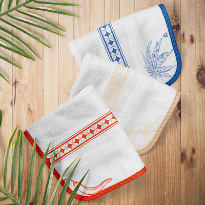 KushKitchen Towels apparel branding design graphic design kitchen tools mock up visual identity