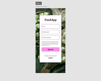 Daily UI #1 - Modal - FoodApp Sign Up - Log In adobe xd app design dailyui design log in screen modal modal design sign up screen ui ui design user interaction xd prototype