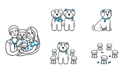 Minimalistic illustrations for website dogs icons illustration lineart minimalillustration web