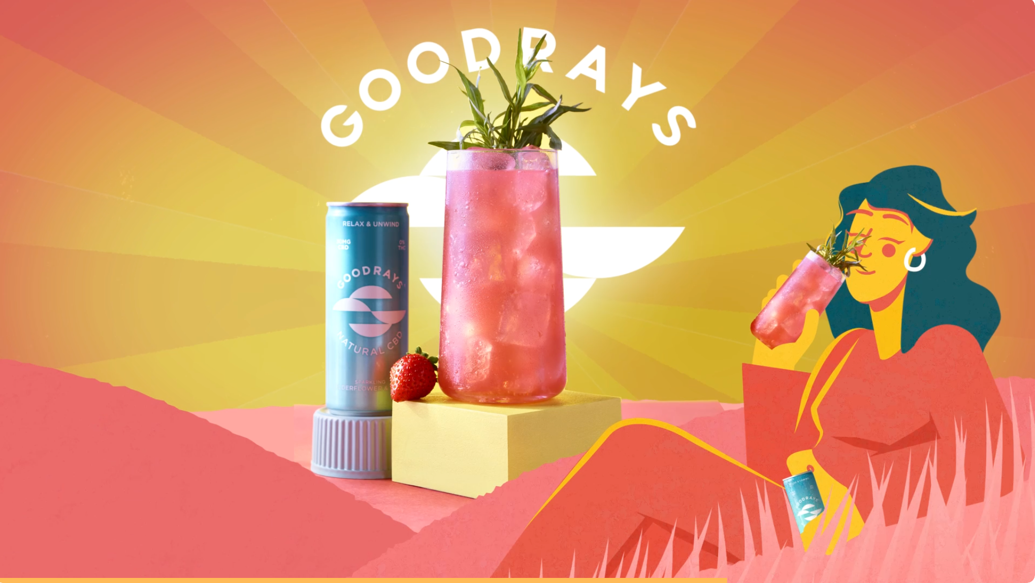 Summer drink after effects animation branding character design drinks fantasy gif graphic design illustration landscape motion graphics nature product summer