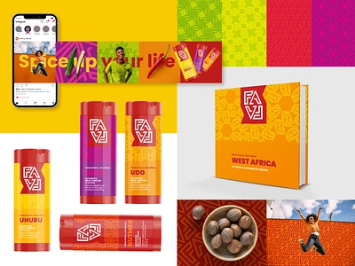 FAFA (From Africa For Africa) West African Spices branddesign branding colour palette colourtreatment design fabric flavourants graphic design logo nigeria packaging pattern spices west africa